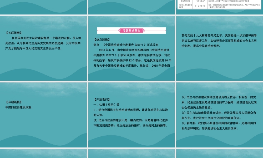 中考历史复习 专题十一 中外历史上的民主与法治建设课件