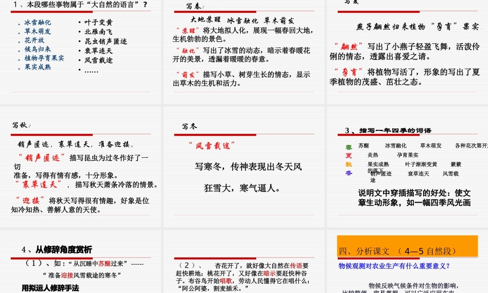 《大自然的语言》----凤台县钱庙初中冯立