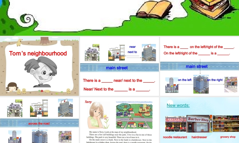 人教(新版)英语六下《Unit3_There_is_a_park_near_my_home》(lesson_13)课件2