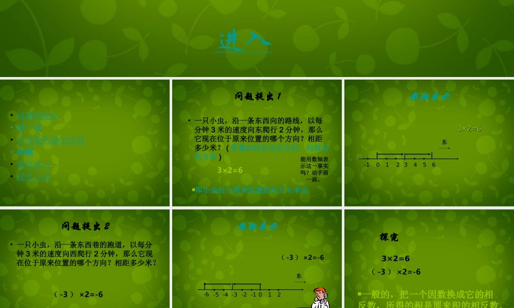 中学七年级数学上册 有理数的乘法法则课件 苏科版 课件