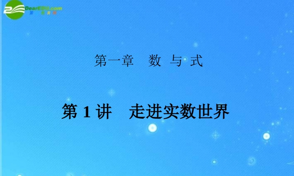 中考数学复习 第1讲 走进实数世界课件