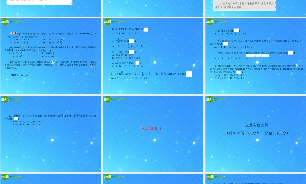 中考数学复习 第1讲 走进实数世界课件