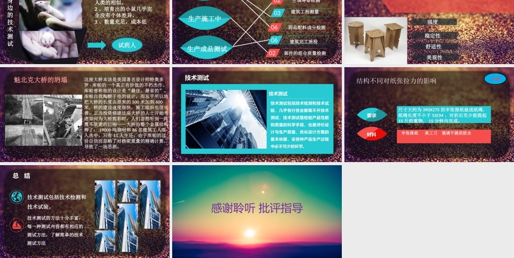 一、技术测试是检验产品性能、质量的科学手段