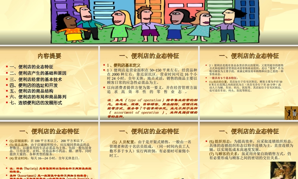 便利店经营特征与相关技术