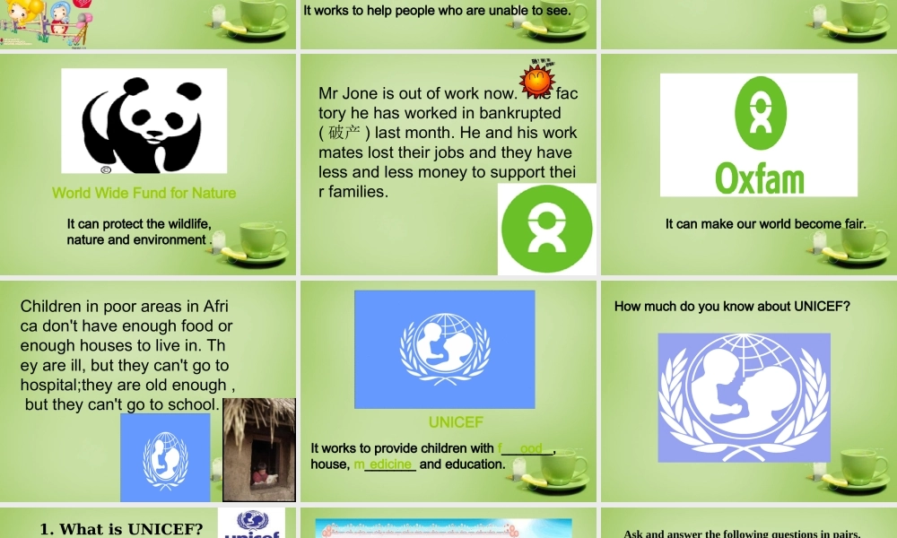 八年级英语下册 Unit 7 International Charities Integrated skills课件 (新版)牛津版 课件