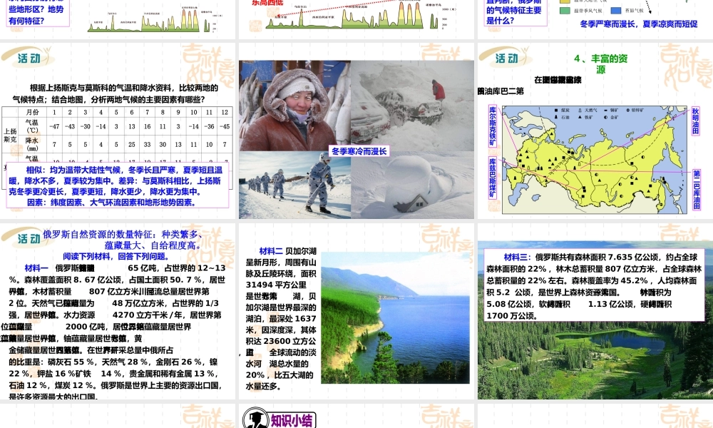 俄罗斯(最新湘教版)