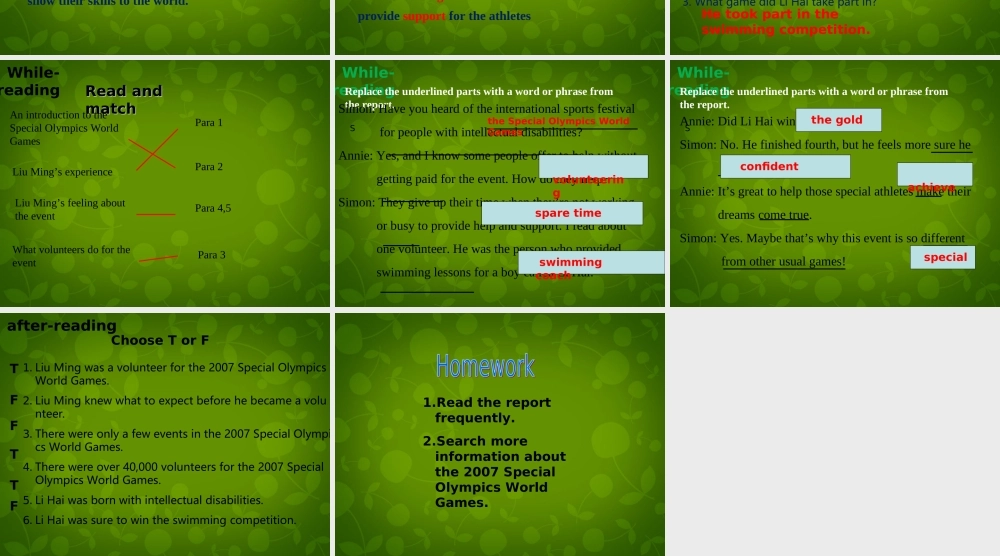 八年级英语下册(Unit 6 Sunshine for all Reading 1)课件 (新版)牛津版 课件