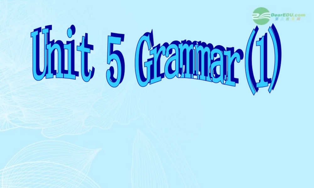 八年级英语上册(Unit 5 Birdwatchers)Grammar课件 牛津译林版 课件