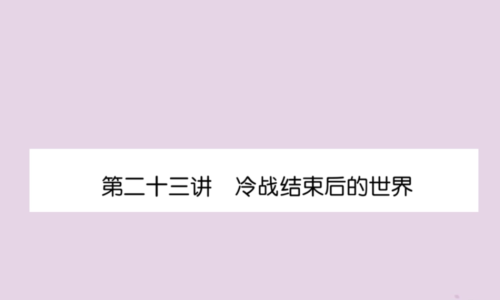 中考历史总复习 第一编 教材知识速查篇 模块四 世界现代史 第23讲 冷战结束后的世界(精练)课件