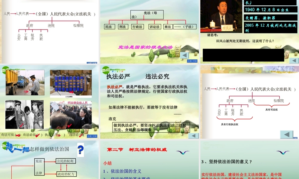 八年级思想品德下册 第五单元 第二节 树立法律的权威课件 湘师版 课件