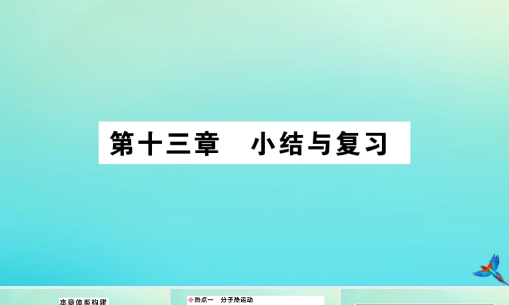 九年级物理全册 第十三章 内能小结与复习习题讲评课件 (新版)新人教版 课件
