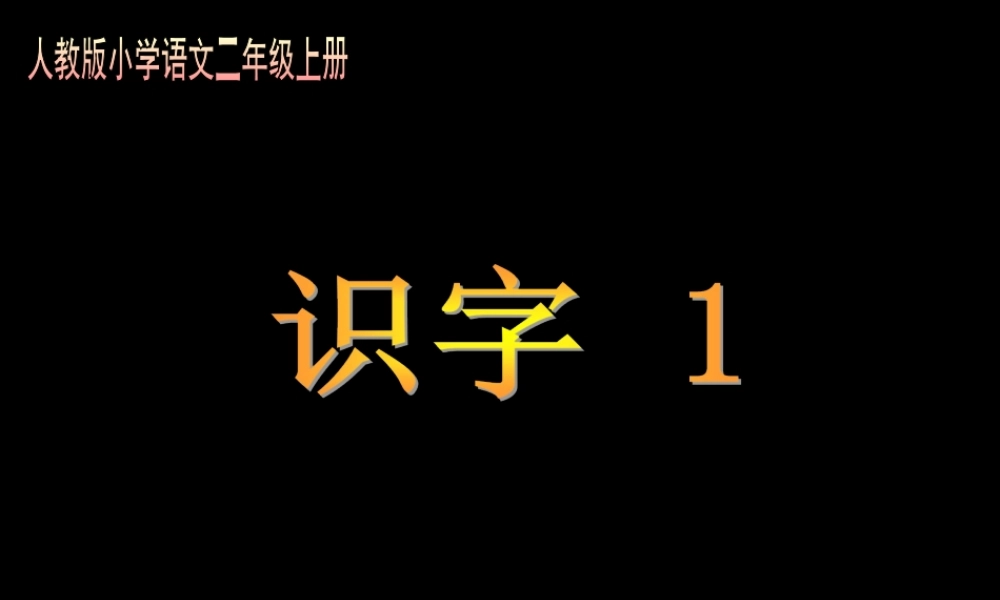 人教版小学语文二年级上册识字1