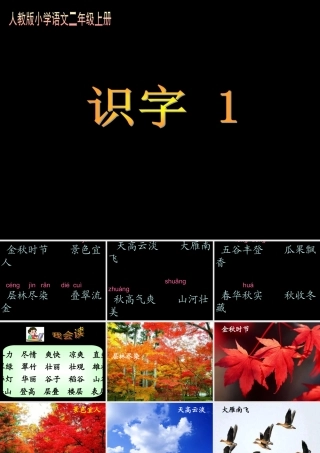 人教版小学语文二年级上册识字1