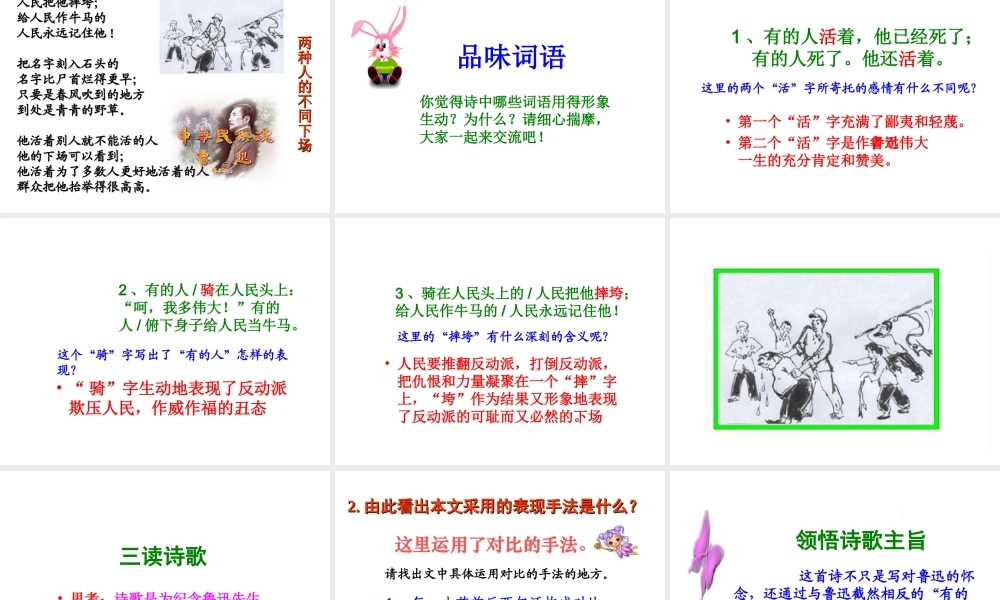 新课标人教版六年级语文上册《有的人》PPT课件