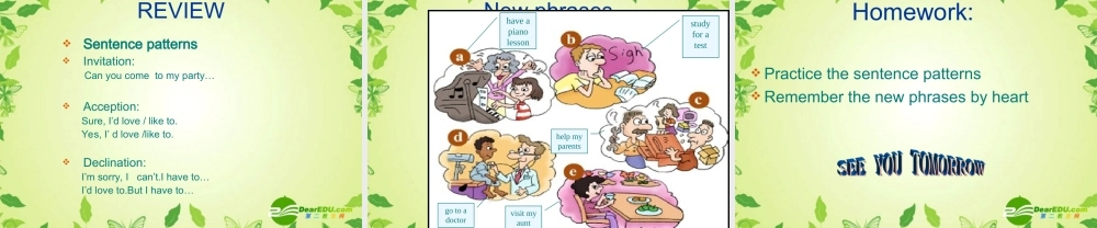 八年级英语上册 Unit 5 Can you come to my party课件 人教新目标版 课件