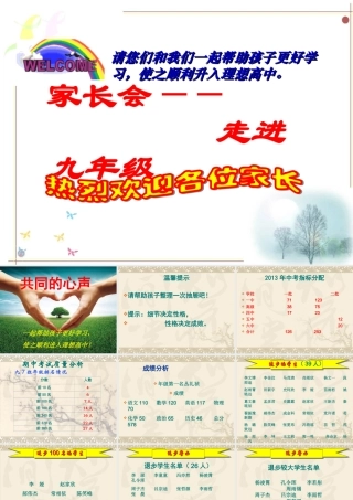 九年级(初三)期中家长会课件