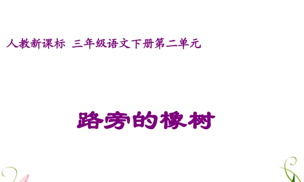 《路旁的橡树》教学课件1