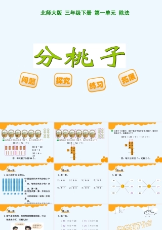 小学数学北师大2011课标版三年级三年级下册分桃子赵飞