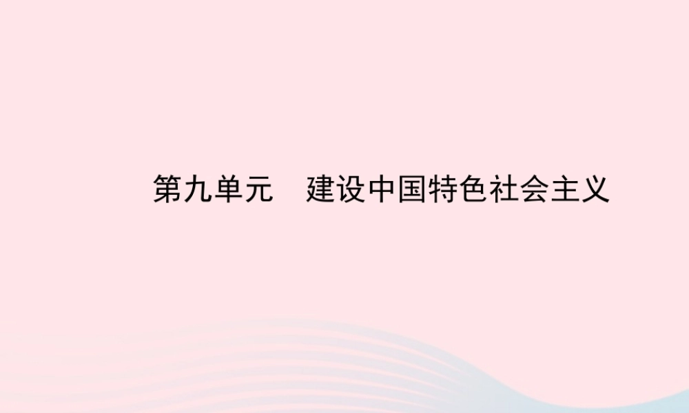 中考历史 第九单元建设中国特色社会主义复习课件 北师大版 课件