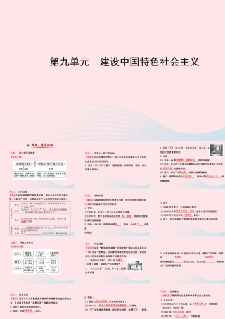 中考历史 第九单元建设中国特色社会主义复习课件 北师大版 课件