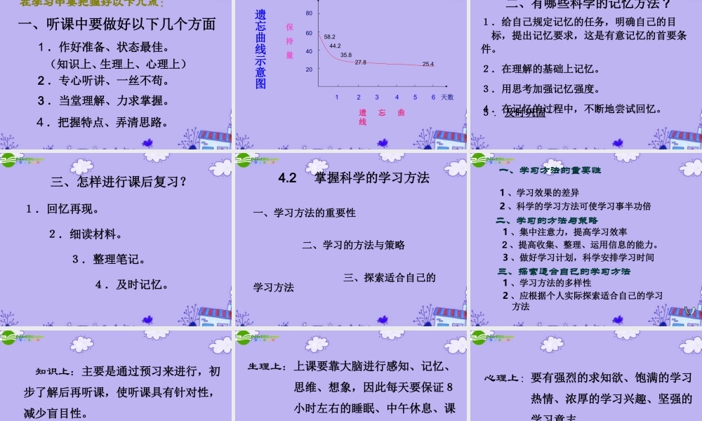 八年级政治上册 掌握科学的学习方法(1) 课件 粤教版 课件