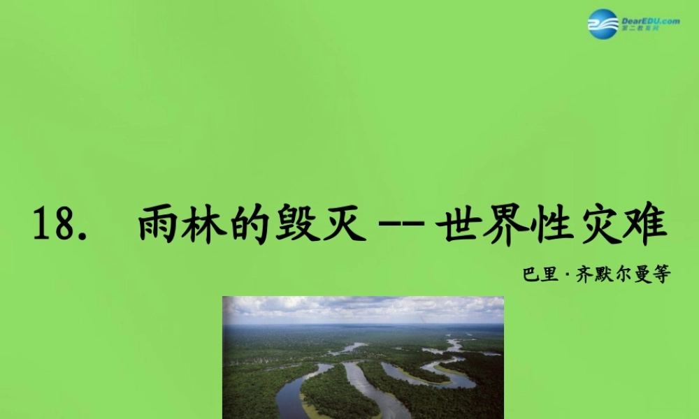 八年级语文上册 18 雨林的毁灭—世界性灾难课件 语文版 课件