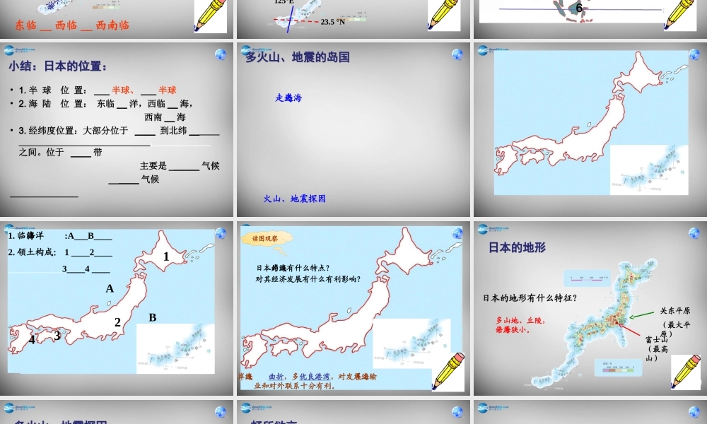 中学七年级地理下册 8.1 日本课件 (新版)商务星球版 课件
