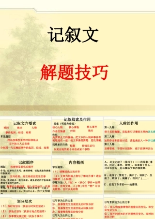 记叙文解题技巧