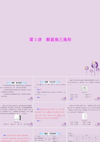 广东省中考数学复习 第一部分 中考基础复习 第五章 图形与变换 第3讲 解直角三角形课件