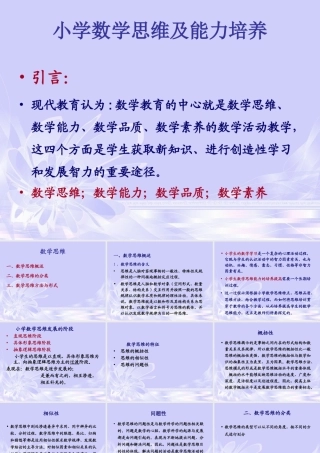 数学思维及能力培养