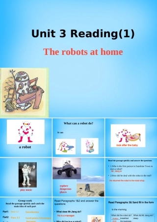 九年级英语下册 Unit 3 Robot Reading 1课件 (新版)牛津版 课件