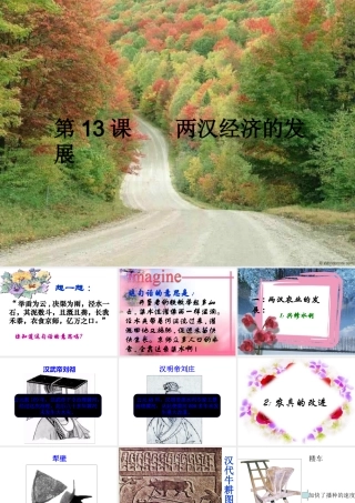 人教版七上第三单元第13课两汉经济的发展（共20张PPT）