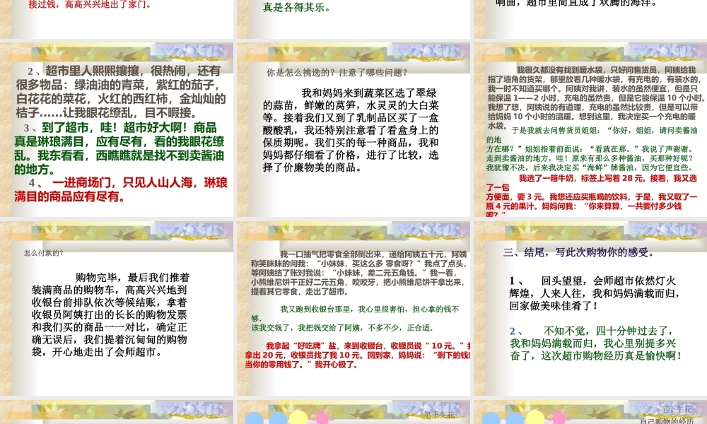 习作指导：记一次购物经历