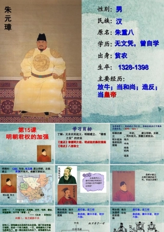 中学七年级历史下册 第15课 明朝君权的加强课件 新人教版