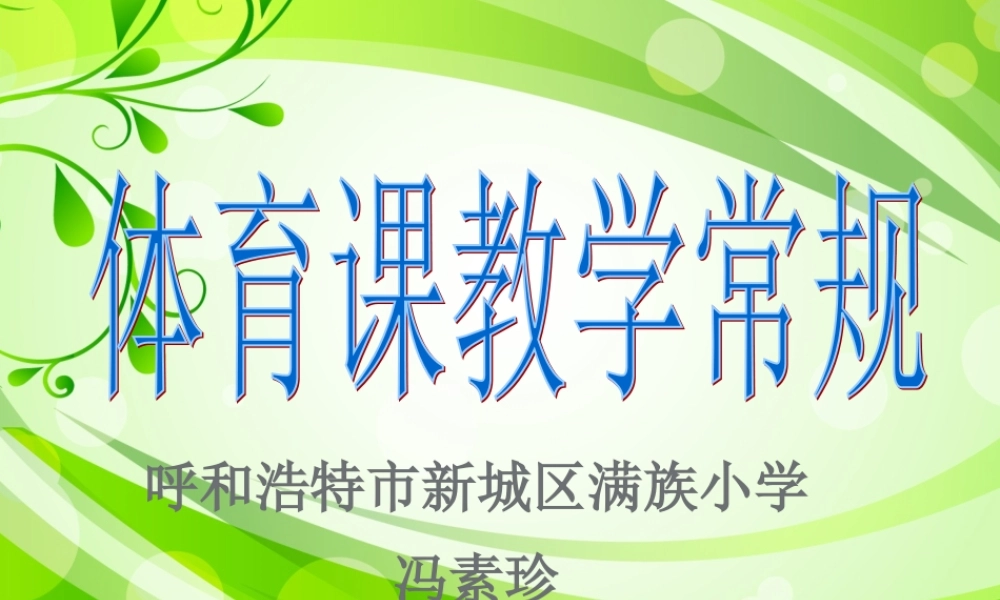 体育课堂教学常规