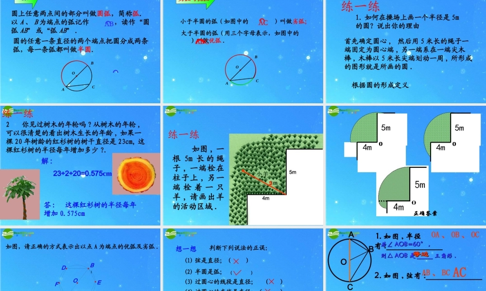 九年级数学上册 第24章第1节(圆)优质课件 人教新课标版 课件