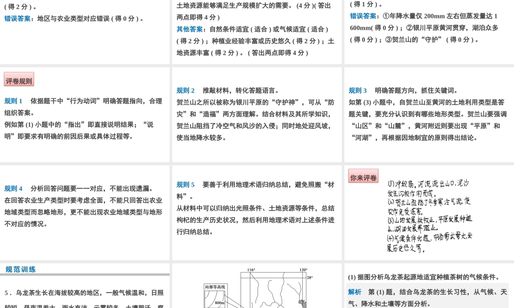 规范要求5　答案全面，重点突出