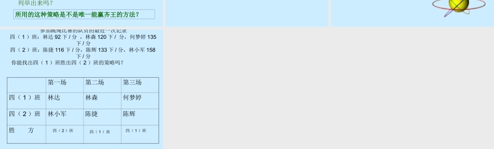 四年级上册数学广角(田忌赛马)