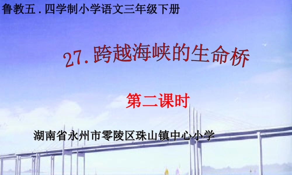 27跨越海峡的生命桥