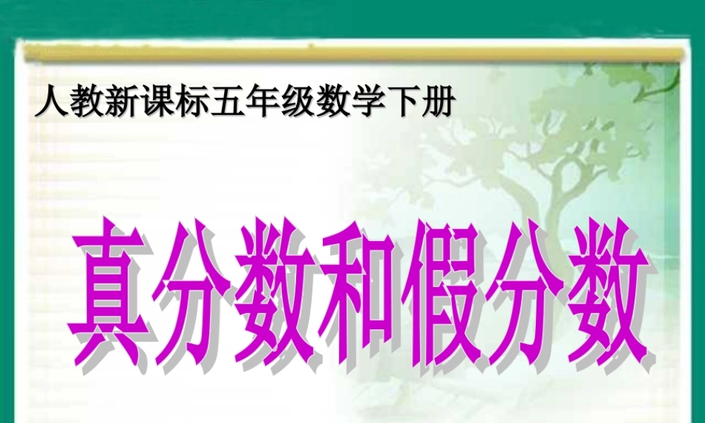 《真分数和假分数》教学课件2