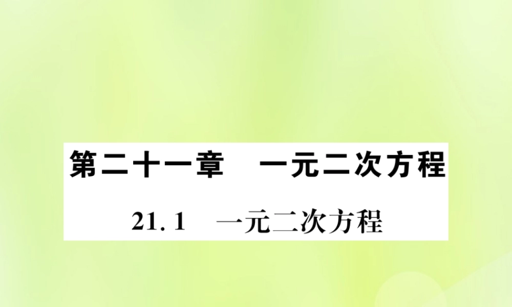 九年级数学上册 第二十一章 一元二次方程 211 一元二次方程课件 (新版)新人教版 课件