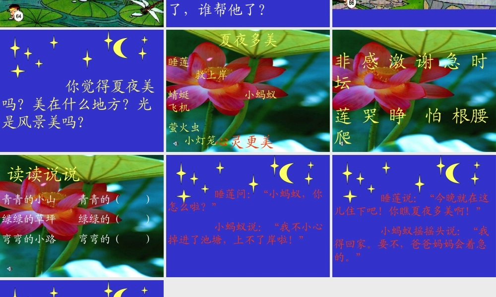 小学一年级语文下册第15课夏夜多美PPT课件
