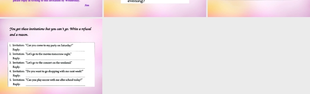 八年级英语上册 Unit 9 Can you come to my party Section B(3a self check)课件 (新版)人教新目标版 课件