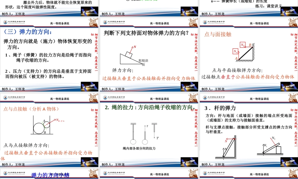 高中物理必修一32弹力