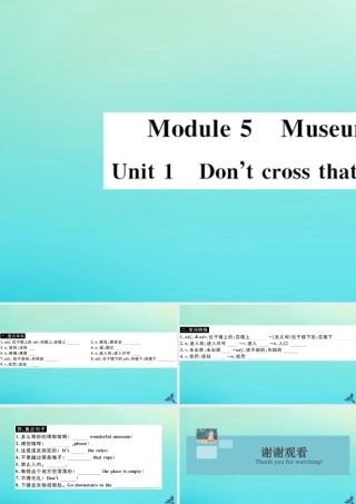 九年级英语上册 Module 5 Museums Unit 1 Don t cross that rope(小册子)习题课件 (新版)外研版 课件