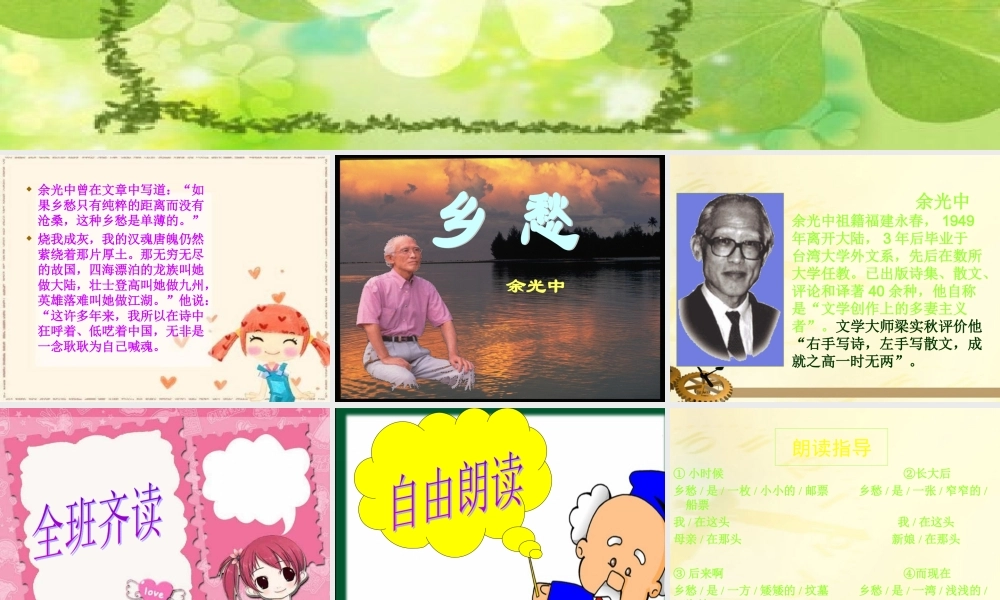 九年级语文下册(乡愁)课件2 人教新课标版 课件
