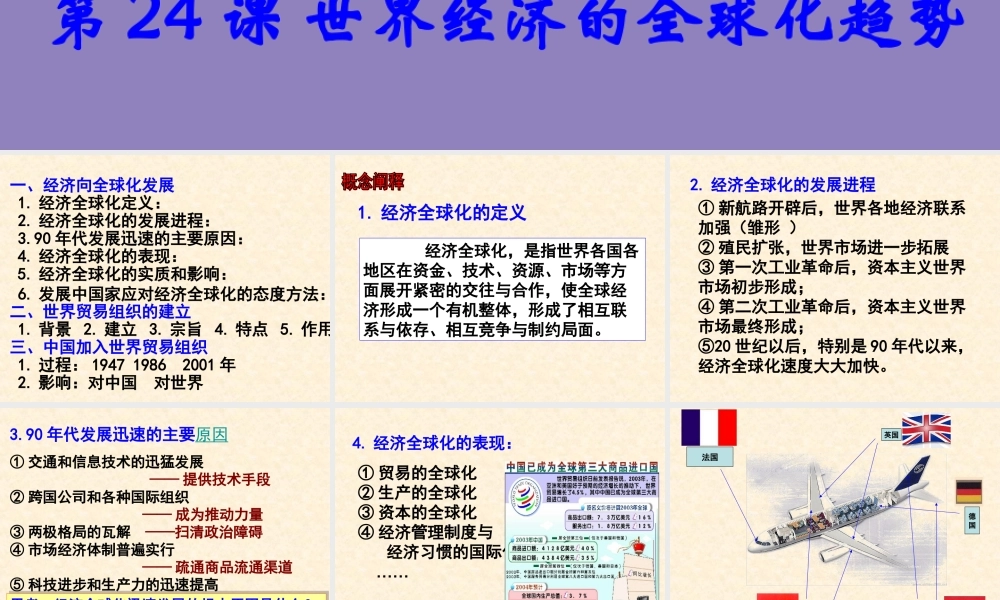 【历史】第24课世界经济的全球化趋势课件（人教版必修2）