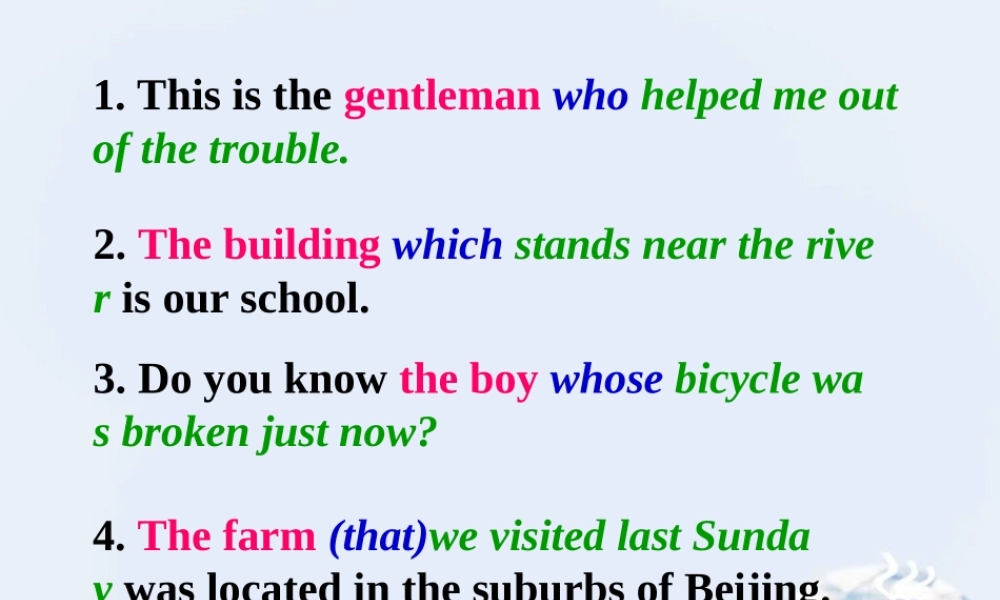 九年级英语定语从句专题复习课件