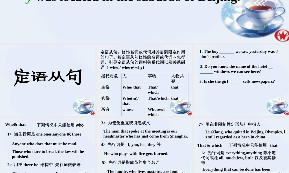 九年级英语定语从句专题复习课件