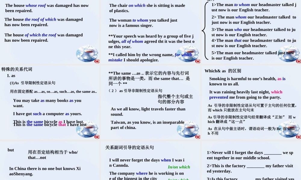 九年级英语定语从句专题复习课件